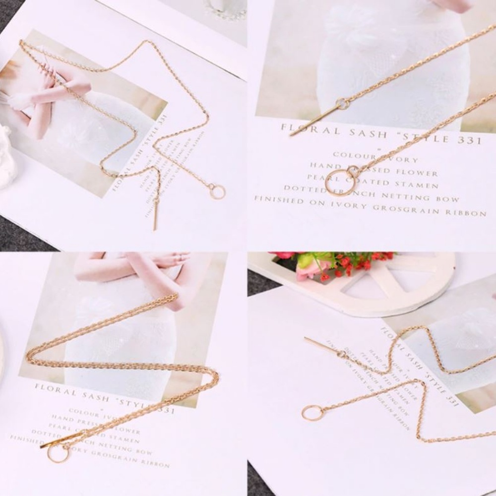 4 for $20 Lariat Bar Necklace (Gold) - Picture 4 of 5